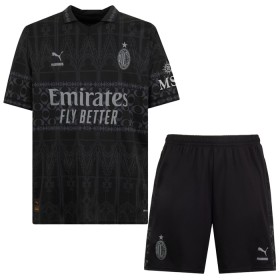 AC Milan Lasten Neljäspelipaita Musta 2023-24 Lyhythihainen (+ shortsit)